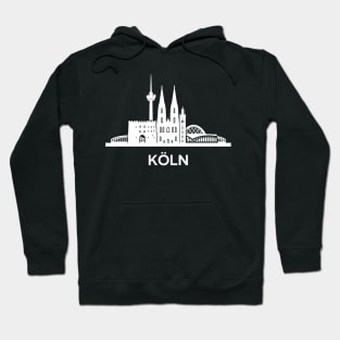 Köln Skyline, white Hoodie